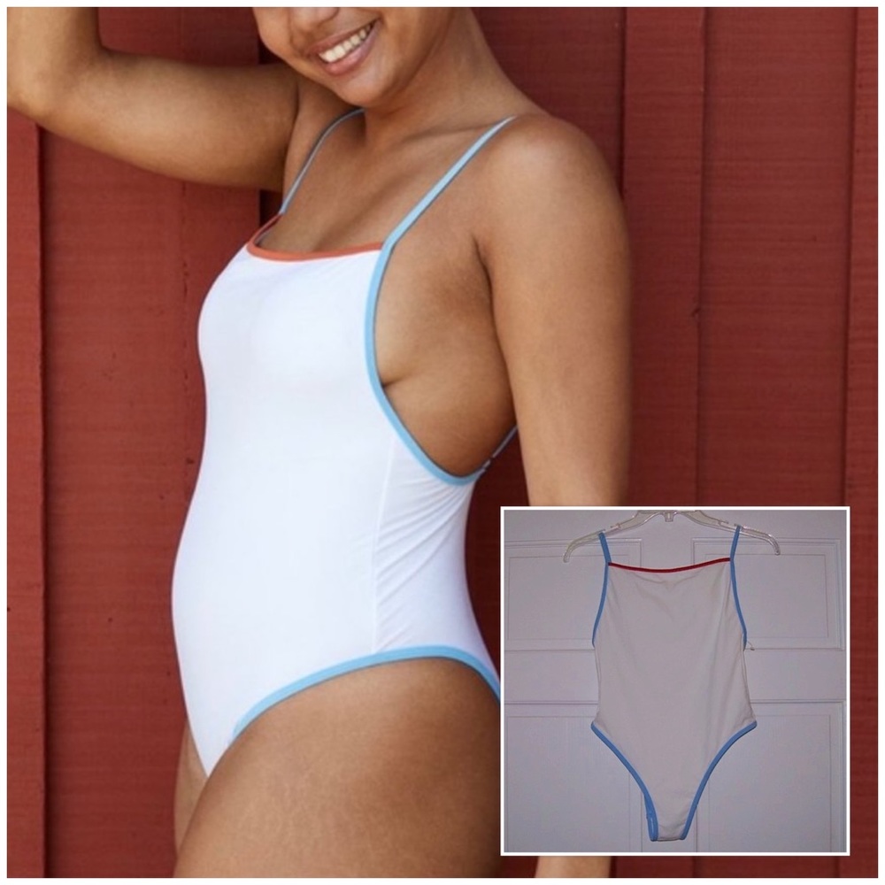 New AERIE Apron One-piece Swimsuit *White* NWT